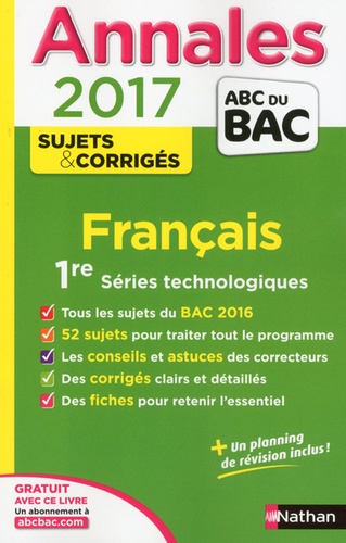 Sylvie Planchard et Anne Cassou-Noguès - Français 1re Séries technologiques - Sujets et corrigés.