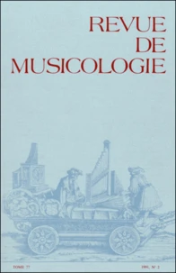 Revue de musicologie Tome 77, N° 2 (1991)