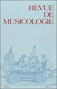 Revue de musicologie Tome 78, N° 2 (1992)