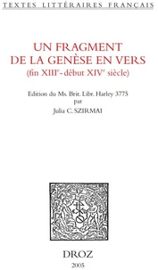 Un fragment de la Genèse en vers ( fin XIIIe-début XIVe siècle)