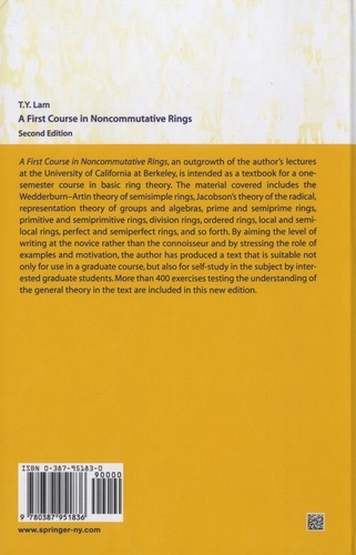 A First Course in Noncommunicative Rings 2nd edition