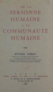 De la personne humaine à la communauté humaine