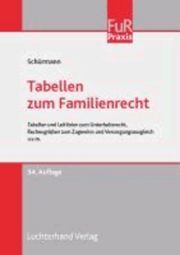 Tabellen zum Familienrecht - Tabellen und Leitlinien zum Unterhaltsrecht, Rechengrößen zum Zugewinn und Versorgungsausgleich u.v.m..