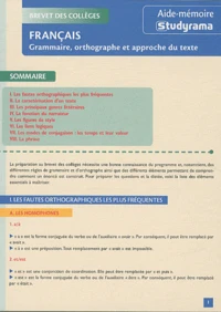 Grammaire, orthographe et approche du texte
