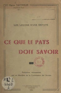 Les leçons d'une défaite, ce que le pays doit savoir