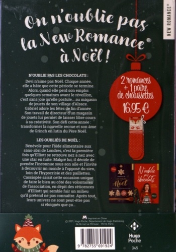 On n'oublie pas la New Romance à Noël !. Coffret en 2 volumes :  N'oublie pas les chocolats ! ; Les oubliés de Noël. Avec 1 paire de chaussettes