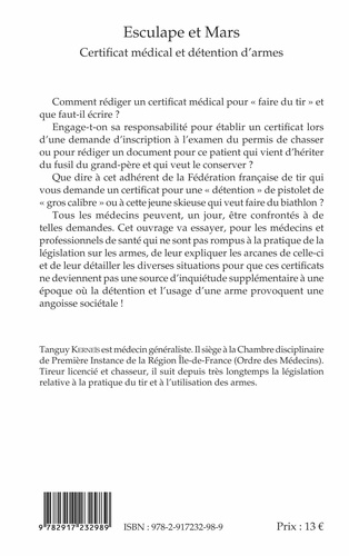 Esculape et Mars. Certificat médical et détention d'armes