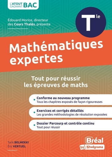 Tarijk Belmekki et Éric Vertuel - Mathématiques expertes terminale.