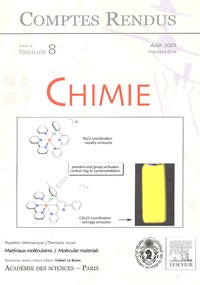 Dominique de Caro et Hélène Casellas - Comptes Rendus Tome 8, N°8, août 20 : Chimie - Matériaux moléculaires.