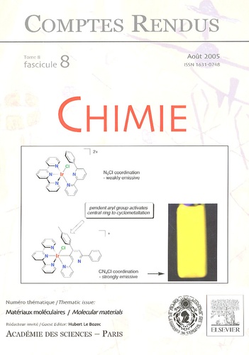 Dominique de Caro et Hélène Casellas - Comptes Rendus Tome 8, N°8, août 20 : Chimie - Matériaux moléculaires.