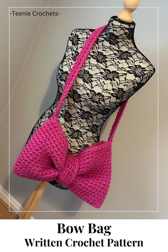  Teenie Crochets - Bow Bag - Written Crochet Pattern.