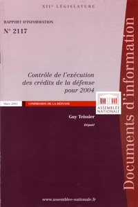 Contrôle de l'exécution des crédits de la défense pour 2004