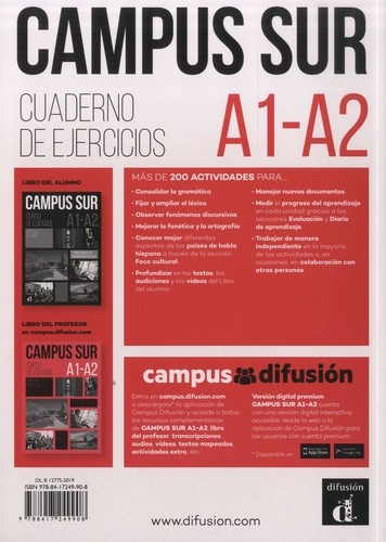 Campus Sur A1-A2. Cuaderno de ejercicios  avec 1 CD audio MP3