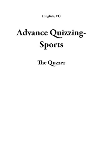  The Quzzer - Advance Quizzing-Sports - English, #1.