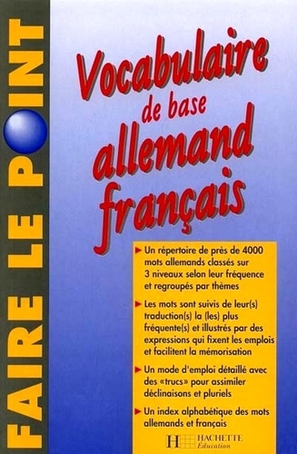 Théo Henzi et Charles Chantelanat - Vocabulaire de base Allemand Français - Edition 1997 entièrement refondue.