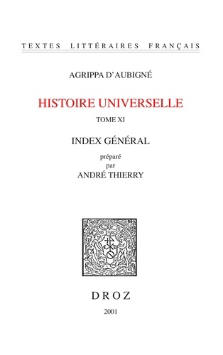 Histoire universelle. Tome 11, Index général