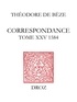 Théodore de Bèze - Correspondance de Théodore de Bèze - Tome 25 (1584).