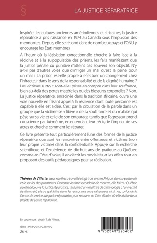 La justice réparatrice. Une justice nouvelle enracinée dans la tradition africaine