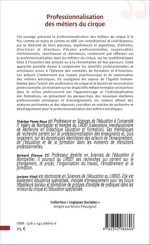 Professionnalisation des métiers du cirque. Des processus de formation et d'insertion aux épreuves identitaires