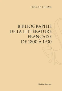Bibliographie de la littérature française de 1800 à 1930