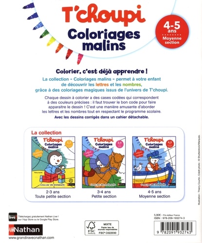 T'choupi coloriages malins MS. Moyenne Section