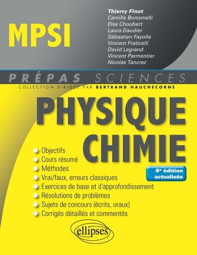 Thierry Finot et Camille Bonomelli - Physique-Chimie MPSI.