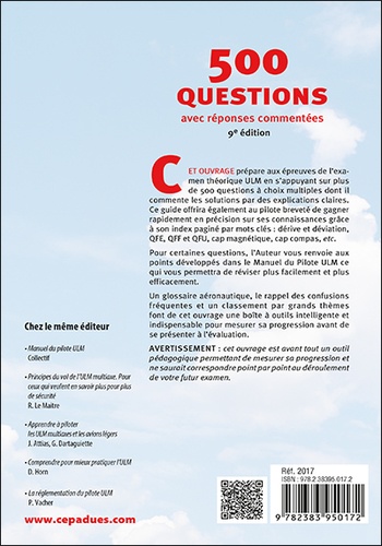 500 questions avec réponses commentées. Pilotes ULM 9e édition
