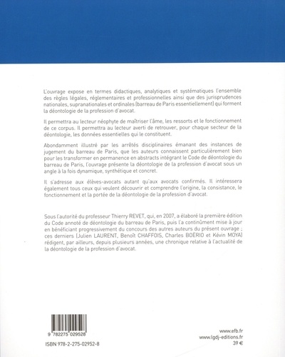 Déontologie de la profession d'Avocat  Edition 2022