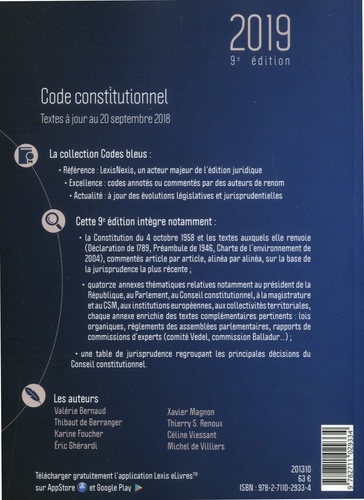 Code constitutionnel  Edition 2019