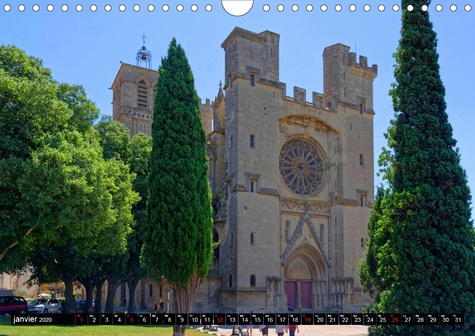CALVENDO Places  Grandes villes de France - Béziers (Calendrier mural 2020 DIN A4 horizontal). Promenade à travers la ville du commerce viticole. (Calendrier mensuel, 14 Pages )