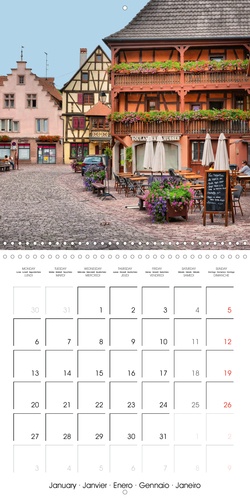 CALVENDO Places  Turckheim – village pittoresque du vignoble alsacien (Calendrier mural 2020 300 × 300 mm Square). 12 tableaux de la ville située sur la route du vin alsacienne (Calendrier mensuel, 14 Pages )