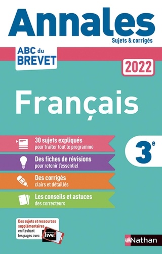 Français 3e. Sujets & corrigés  Edition 2022