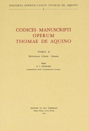  Thomas d'Aquin - Codices manuscripti operum Thomae de Aquino.