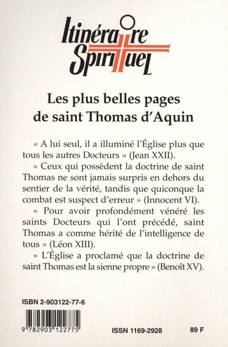 Les plus belles pages de saint Thomas d'Aquin