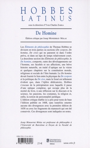 De homine. Elementorum philosophiae sectio secunda