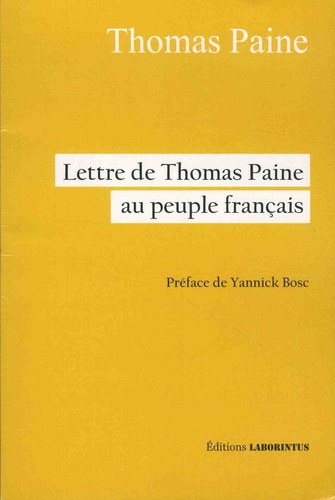 Lettre de Thomas Paine au peuple français - Occasion