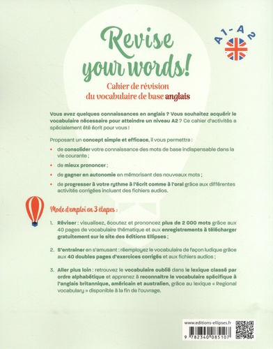 Revise your words! A1-A2. Cahier de révision du vocabulaire de base anglais