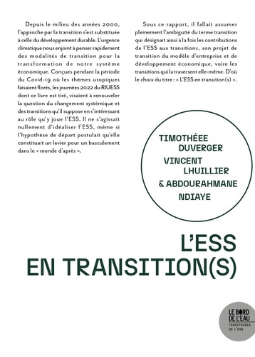 Timothée Duverger et Abdourahmane Ndiaye - L'ESS en transition(s).