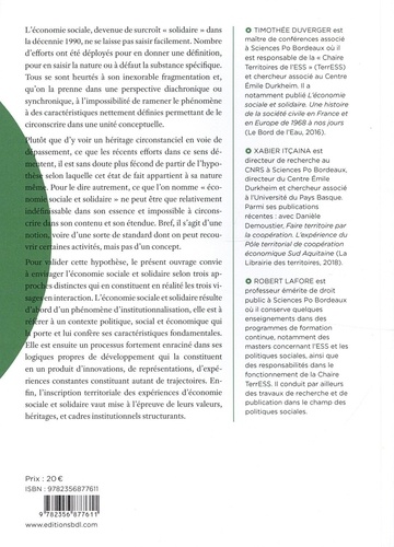 Les trois visages de l'économie sociale et solidaire. Institutionnalisations, trajectoires, territoires