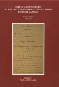 Corpus constitutionum ordinis fratrum beatissimae virginis Mariae de Monte Carmelo