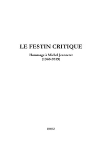 Le festin critique