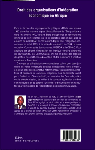 Droit des organisations d'intégration économique en Afrique (CEDEAO-CEMAC-UEMOA-ZMAO)