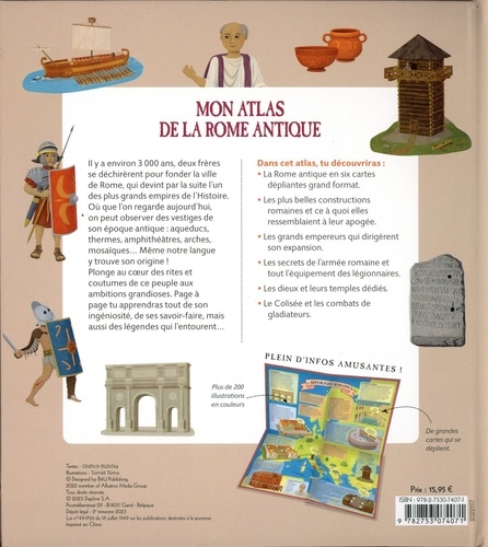 Mon atlas de la Rome antique. Explore l'une des civilisations les plus fascinantes en 6 cartes dépliantes