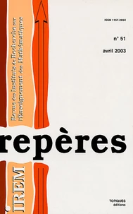 Repères-IREM N° 51, Avril 2003