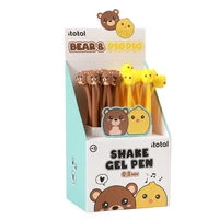 stylo flexible bear & pio pio - présentoir 24 pcs