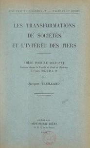 Les transformations de sociétés et l'intérêt des tiers