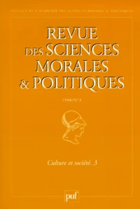 Revue Des Sciences Morales Et Politiques N° 1998/3 : Culture Et Societe