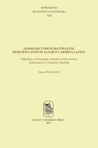 Tuomo Pekkanen - Passio secundum matthaeum, requiem latinum aliaque carmina latina.