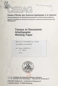 Analyse des déterminants de l'emploi sur données d'entreprises
