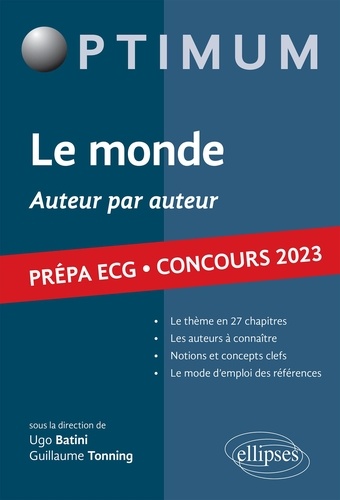 Le monde Prépa ECG Concours 2023. Auteur par auteur